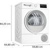 Bosch WTH85V0CSN Serija 4, Džiovyklė su šilumos siurbliu, 8kg