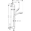 Hansgrohe rankinio dušo komplektas Croma Select S Vario, 900 mm, baltas/chromas