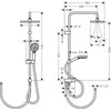 Dušo sistema Hansgrohe Vernis Shape 230 1jet Showerpipe Reno 26282000, chromas