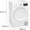 Džiovyklė su šilumos siurbliu Siemens iQ300, WT43HV94, 8kg