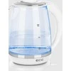 ECG Elektrinis virdulys RK 2020 Baltas Glass, 2 L, 360° base with power cord storage, Mėlyna backlight, 1850-2200 W