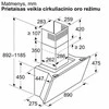 Bosch DWK91LT60 Serija 8, Prie sienos montuojamas gartraukis, 90 cm, skaidrus stiklas su juodu atspaudu, Juoda