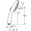 Grohe Tempesta 110 2sr dušo galvutė, 7,4L/min, chromas/balta