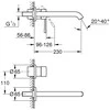 Grohe Virštinkinė praustuvo maišytuvo dalis, snapas 230mm, Essence, chromas 19967001