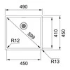 Nerūdijančio plieno plautuvė Franke Box, BXX 210/110-45, rankinis ventilis