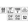 Yato įrankių rinkinys elektrikui YT-39009 68 vnt