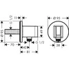 Jungtis potinkiniam dušui Hansgrohe FixFit S 26888670, juodas matinis