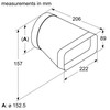 Bosch HEZ9VDSI0 Adapterio kanalas, ⌀ 150 mm, apvalus plokščias