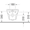 Duravit DuraStyle Basic Rimless wc pakabinamas 365x540 mm, su SC dangčiu 002079, baltas
