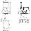 Pastatomas WC Ideal Standard, Exacto RimLS+ su bakeliu ir soft close dangčiu