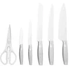 Ninja Kitchen StaySharp nerūdijančio plieno 6 dalių peilių rinkinys + baltas peilių laikymo blokas - K62006EUWH