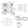 WC komplektas Grohe Bau Ceramic Rimless: BauCeramic Rimless WC su SC dangčiu+WC rėmas+mygtukas Skate Cosmo chromas+rėmo tvirtinimai 39586000