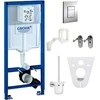 Komplektas-WC rėmas+Cosmo+sieniniai tvirtinimai+tarpiklis+WC šepetys Grohefresh (6in1)
