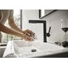Praustuvo maišytuvas su ištraukiamu purkštuvu Hansgrohe Finoris 76063670, juodas matinis