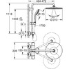 Termostatinė dušo sistema Grohe Euphoria System 310, 26075001, chromo