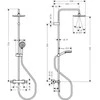 Termostatinė dušo sistema Hansgrohe Vernis Blend 200 1jet EcoSmart, 26089670, juoda matinė