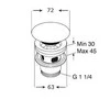 Villeroy &amp; Boch Ventilis V&amp;B 8L033401 su keraminiu dangteliu (Push-open)