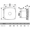 Vonios kambario ventiliatorius Vlano ENSO 125 BL TH (su laikmačiu ir drėgmės jutikliu) 125 mm, juod