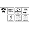 Lapų pūstuvas 600W YT-85170 YATO