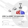Club 3D CLUB3D USB C į HDMI™ 2.0 UHD laidas, aktyvus, 1,8 m / 5,9 pėd.