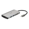 D-Link DUB-M810 knyginių kompiuterių dokas / jungčių replikatorius Vielinis Thunderbolt 3 Sidabras