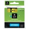 DYMO D1 Standard - Juodas on Geltona - 6mm etikečių juostelė Juoda ant geltonos