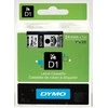 DYMO D1 Standard - Juodas on Transparent - 24mm etikečių juostelė Juoda ant skaidrios
