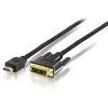 Equip 119322 vaizdo kabelio adapteris 2 m HDMI DVI-D Juoda