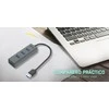 I-tec Metal U3HUBMETAL403 sąsajos šakotuvas USB 3.2 Gen 1 (3.1 Gen 1) Type-A 5000 Mbit/ai Pilka