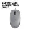 Tyli pelė su laidu Logitech M110, Pilka