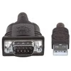 Manhattan 151801 serijinis kabelis Sidabras 0,45 m USB A Serial/COM/RS232/DB9