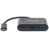„Intracom“ MANHATTAN USB tipo C HDMI doko keitiklis USB 3.1 tipo C vyriškas į HDMI A tipo USB ir C tipo USB moteriškas kelių prievadų keitiklis