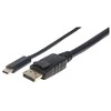 Intracom MANHATTAN USB-C į DisplayPort adapterio kabelis 1m konvertuoja DP Alt režimo signalą į 4K DP išvestį 1 m 3 pėdos Juodas