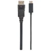 Intracom MANHATTAN USB-C į DisplayPort adapterio kabelis 1m konvertuoja DP Alt režimo signalą į 4K DP išvestį 1 m 3 pėdos Juodas