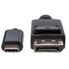 Intracom MANHATTAN USB-C į DisplayPort adapterio kabelis 1m konvertuoja DP Alt režimo signalą į 4K DP išvestį 1 m 3 pėdos Juodas