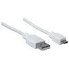 Manhattan 324069 USB kabelis 1,8 m 2.0 USB A Micro-USB B Balta