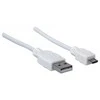 Manhattan 324069 USB kabelis 1,8 m 2.0 USB A Micro-USB B Balta