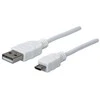 Manhattan 324069 USB kabelis 1,8 m 2.0 USB A Micro-USB B Balta