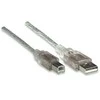 StarTech Manhattan 333405 USB kabelis 1,8 m 2.0 USB A USB B Sidabras