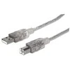 StarTech Manhattan 345408 USB kabelis 5 m 2.0 USB A USB B Sidabras