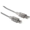 StarTech Manhattan 345408 USB kabelis 5 m 2.0 USB A USB B Sidabras