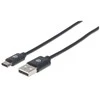 Manhattan 354936 USB kabelis 3 m 2.0 USB C USB A Juoda