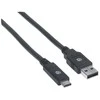 „Intracom MANHATTAN USB 3.1 Gen 1“ įrenginio kabelis 2 m A tipo kištukas iki C tipo kištukas 5 Gbps Juodas