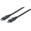 Intracom MANHATTAN SuperSpeed+ USB-C įrenginio kabelis USB 1m 3.1 Gen 2 Type-C vyriškas iki C tipo vyriškas 10 Gbps 5 A 1 m 3 pėd. Juodas