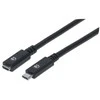 Intracom MANHATTAN SuperSpeed+ USB-C ilgintuvas 0,5 m USB 3.1 Gen 2 Type-C Vyriškas ir Type-C Moteriškas 10 Gbps 5 A 50 cm 1,5 pėdos Juodas