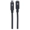 Intracom MANHATTAN SuperSpeed+ USB-C ilgintuvas 0,5 m USB 3.1 Gen 2 Type-C Vyriškas ir Type-C Moteriškas 10 Gbps 5 A 50 cm 1,5 pėdos Juodas