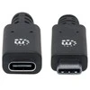 Intracom MANHATTAN SuperSpeed+ USB-C ilgintuvas 0,5 m USB 3.1 Gen 2 Type-C Vyriškas ir Type-C Moteriškas 10 Gbps 5 A 50 cm 1,5 pėdos Juodas