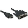 StarTech Manhattan 372510 vaizdo kabelio adapteris 3 m HDMI DVI-D Juoda