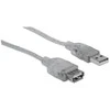 Manhattan Hi-Speed USB 2.0 USB kabelis 4,5 m USB A Sidabras