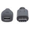 Intracom MANHATTAN didelės spartos USB-C kabelis 0,15 m C vyriškas / Micro-B moteriškas 6 colių. juodas